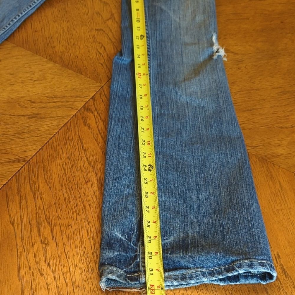Y2K American Eagle Outfitters Classic Blue Jeans Lightly Distressed Hipster - Picture 8 of 14